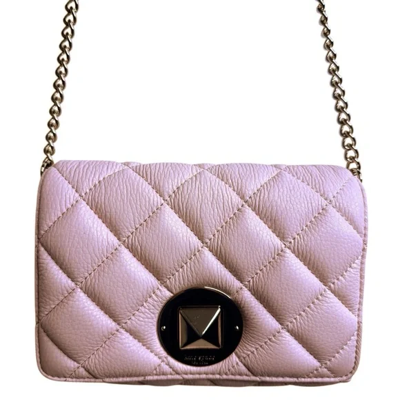 KATE SPADE Quilted Leather Crossbody Nag One Size in Pale Pink